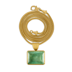 Large Green Beryl Block Pendant