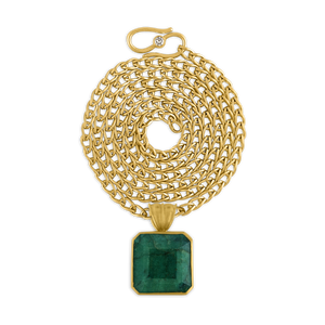 Opaque Emerald Block Pendant