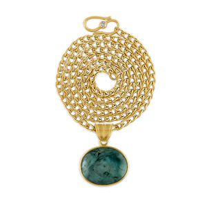 Opaque Emerald Oval Pendant