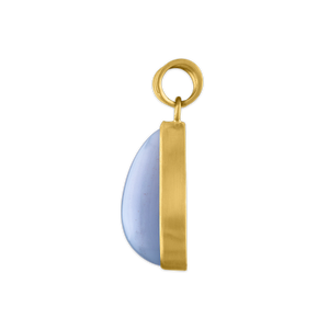Elongated Chalcedony Tear Pendant