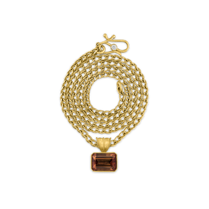 Baby Claret Tourmaline Block Pendant