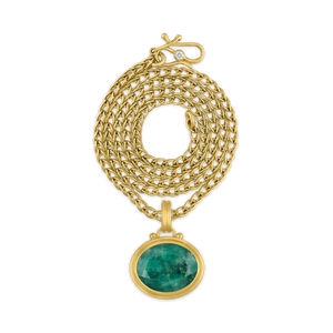 Large Opaque Emerald Cupola Pendant