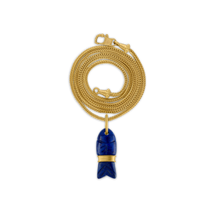 Lapis Carved Minnow Pendant