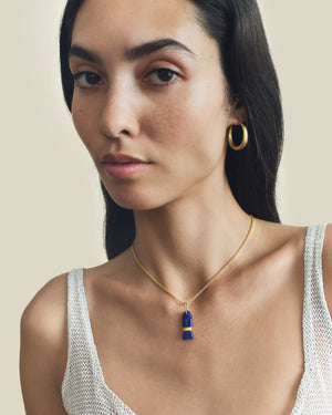 Lapis Carved Minnow Pendant