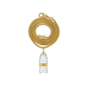 Rock Crystal Carved Minnow Pendant