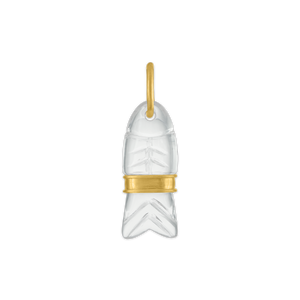 Rock Crystal Carved Minnow Pendant