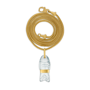 Aquamarine Carved Minnow Pendant