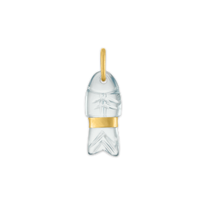 Aquamarine Carved Minnow Pendant