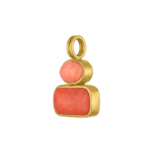 Antique Coral Double Bezel Pendant