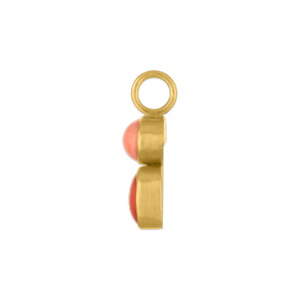 Antique Coral Double Bezel Pendant