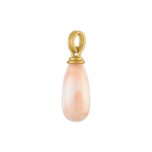 Antique Angel Skin Coral Drop Pendant