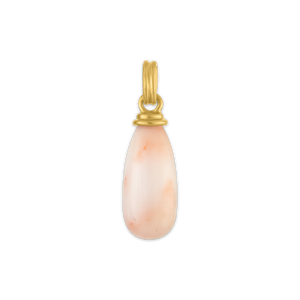 Antique Angel Skin Coral Drop Pendant