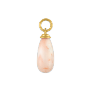 Antique Angel Skin Coral Drop Pendant