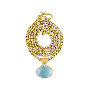 Large Aquamarine Oval Pendant
