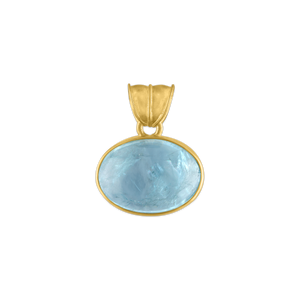 Large Aquamarine Oval Pendant