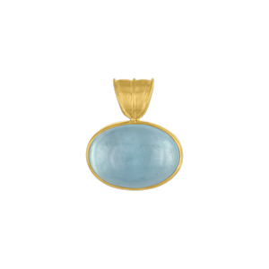 Large Aquamarine Oval Pendant