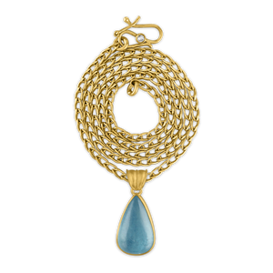 Large Aquamarine Tear Pendant