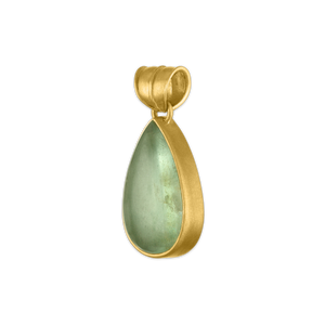 Large Green Aquamarine Tear Pendant