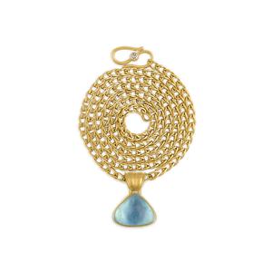 Small Aquamarine Fan Pendant