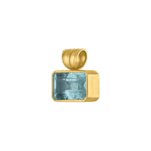Medium Aquamarine Block Pendant
