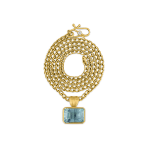Medium Aquamarine Block Pendant
