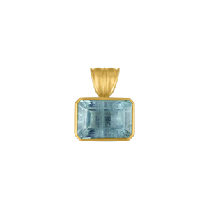 Medium Aquamarine Block Pendant