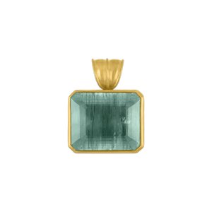 Large Green Beryl Block Pendant