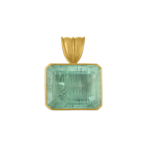 Large Green Beryl Block Pendant