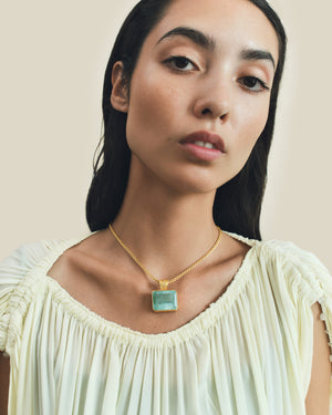 Large Green Beryl Block Pendant