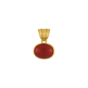 Small Antique Red Coral Oval Pendant