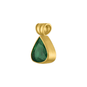 Faceted Emerald Tear Pendant