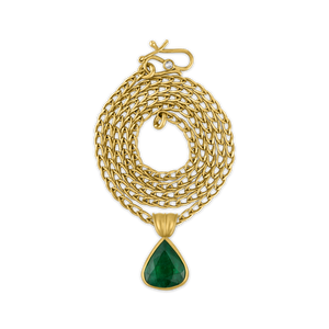 Faceted Emerald Tear Pendant