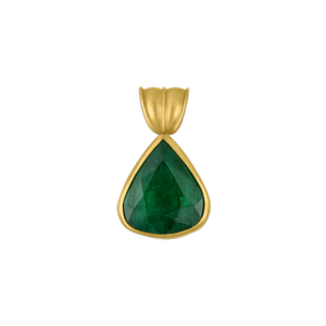 Faceted Emerald Tear Pendant