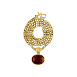 Large Garnet Oval Pendant