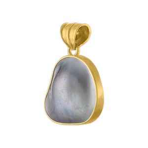 Grey Mabe Pearl Fan Pendant