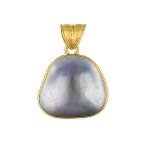 Grey Mabe Pearl Fan Pendant