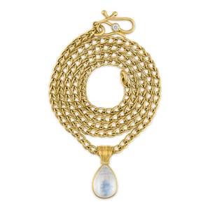 Medium Rainbow Moonstone Tear Pendant