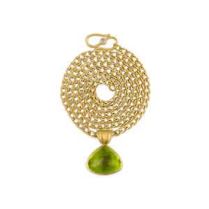 Large Peridot Fan Pendant