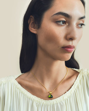 Large Peridot Fan Pendant