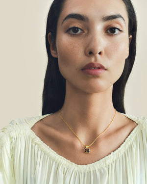 Baby Scarlet Tourmaline Block Pendant