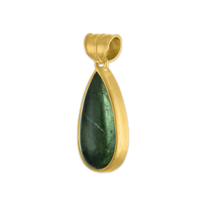 Elongated Green Tourmaline Tear Pendant