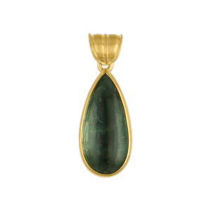 Elongated Green Tourmaline Tear Pendant