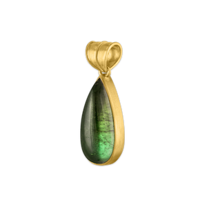 Large Green Tourmaline Tear Pendant