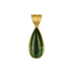 Large Green Tourmaline Tear Pendant