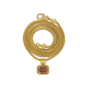 Peach Tourmaline Block Pendant