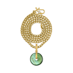 Green Tourmaline Discus Pendant