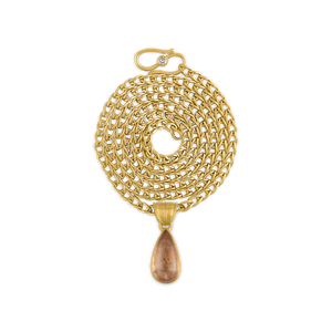 Small Peach Tourmaline Tear Pendant