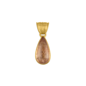 Small Peach Tourmaline Tear Pendant