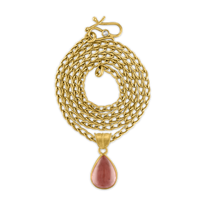 Small Blush Tourmaline Tear Pendant