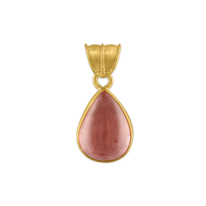 Small Blush Tourmaline Tear Pendant
